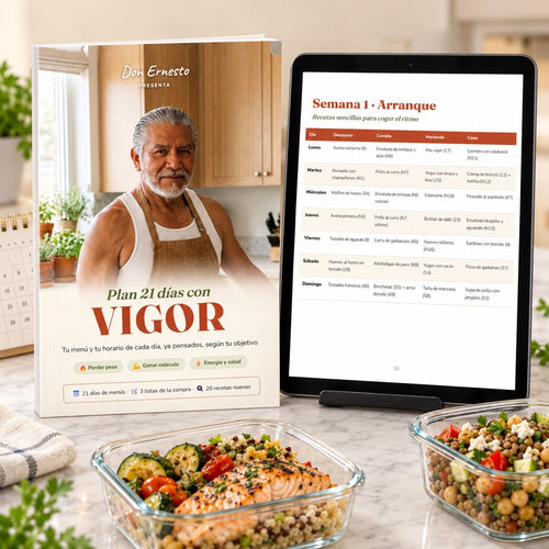 Plan 21 días con vigor y el menú semanal en tablet